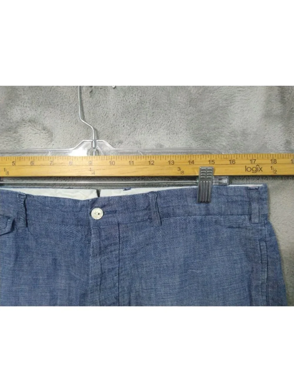 Polo Ralph Lauren Shorts Mens 36 Blue Chino Straight Fit Button Fly Flat Front